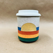 Load image into Gallery viewer, Lidded to go tumbler in rainbow sunset