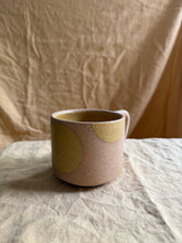 Load image into Gallery viewer, Raw clay with yellow dots mug