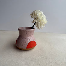 Load image into Gallery viewer, Small Bud vase- pink w/red
