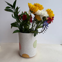 Load image into Gallery viewer, Pastel dot Utensil Crock/flower vase