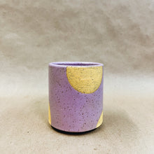 Load image into Gallery viewer, Discounted purple with yellow dots Tumbler no lid
