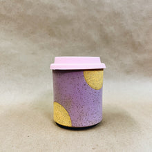 Load image into Gallery viewer, Discounted purple with yellow dots travel Tumbler

