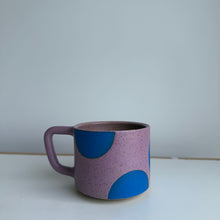 Load image into Gallery viewer, Purple with blue dot mug
