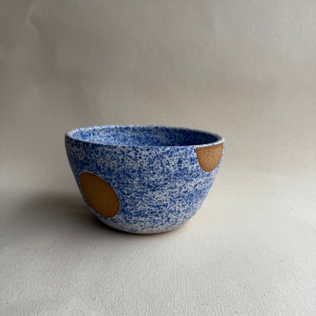 Blue speckled tall bowl