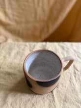 Load image into Gallery viewer, Raw clay with black dots mug

