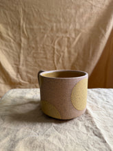 Load image into Gallery viewer, Raw clay with yellow dots mug
