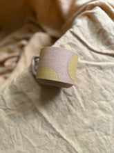 Load image into Gallery viewer, Raw clay with yellow dots mug
