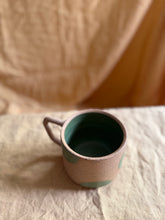Load image into Gallery viewer, Raw clay with Green dots mug
