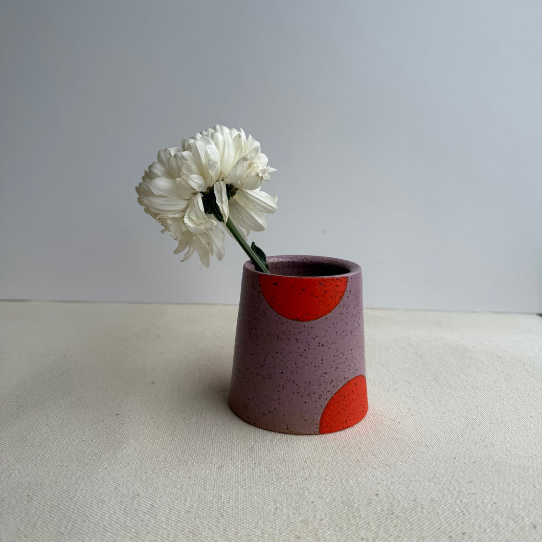 Small Bud vase- purple w/red