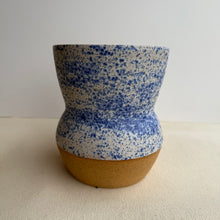 Load image into Gallery viewer, Speckled Blue Curvy Utensil Crock

