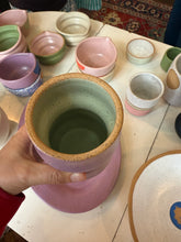 Load image into Gallery viewer, Small Vase in all purple and mint
