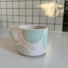 Load image into Gallery viewer, Mint Dot Mug in glossy white
