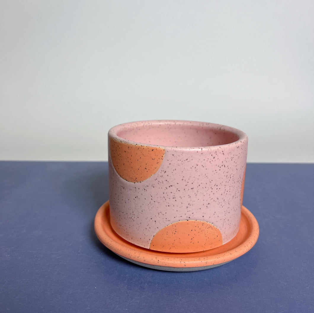 Small pink and peach Dot Planter