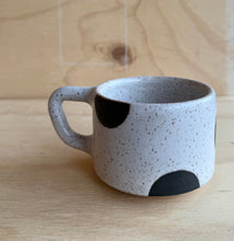 Load image into Gallery viewer, White mug with black dots
