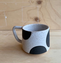 Load image into Gallery viewer, White mug with black dots
