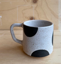 Load image into Gallery viewer, White mug with black dots
