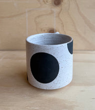 Load image into Gallery viewer, White mug with black dots
