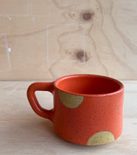 Load image into Gallery viewer, Orange mug with yellow dot
