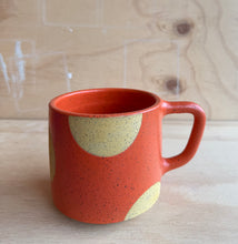 Load image into Gallery viewer, Orange mug with yellow dot
