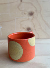 Load image into Gallery viewer, Orange mug with yellow dot
