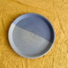 Load image into Gallery viewer, Dessert plate 1/2 n 1/2 blue!
