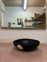 Load image into Gallery viewer, HANDBUILT (not wheel thrown) Matte black serving bowl
