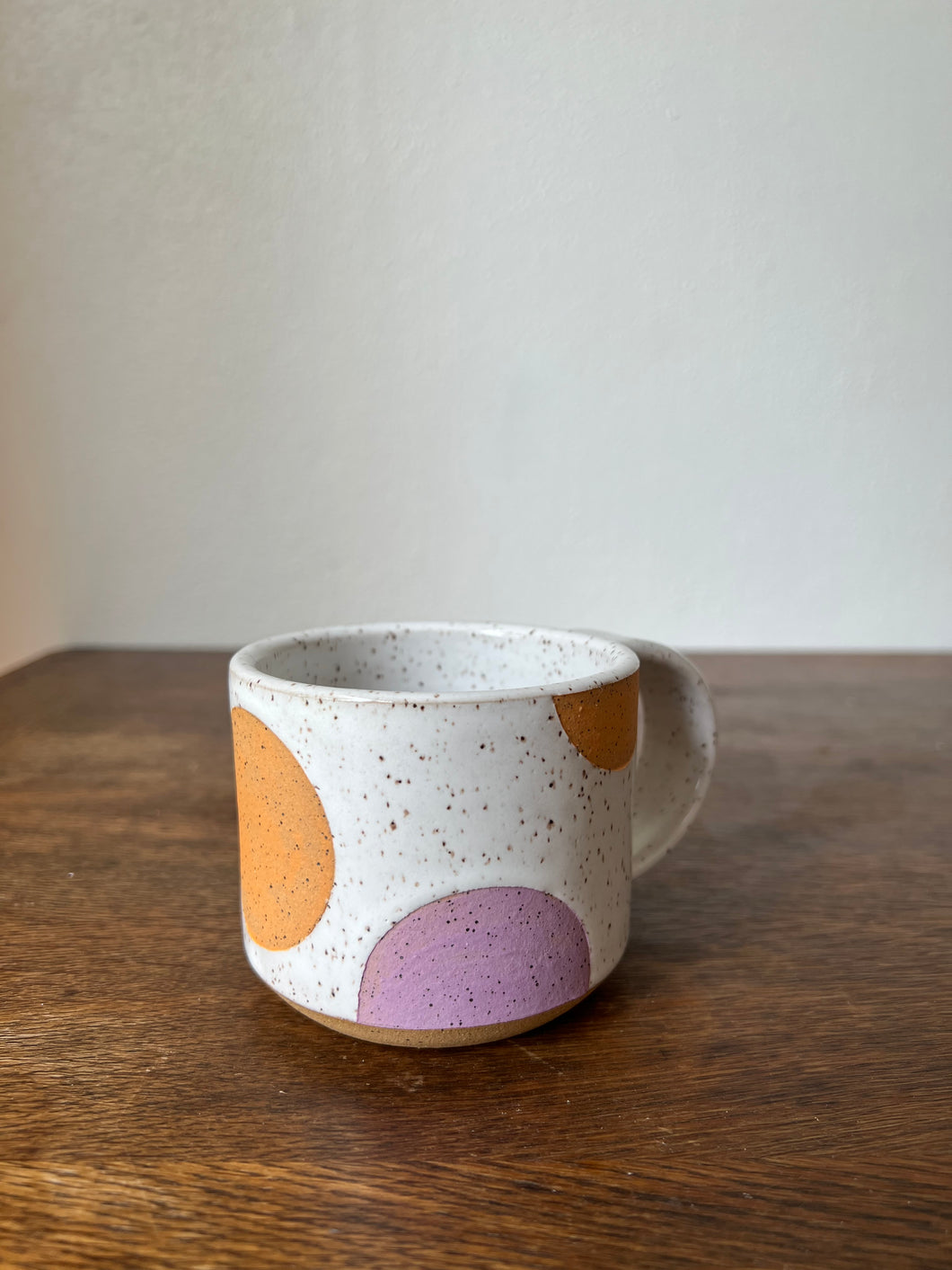 SMALL Lilac/orange Dot Mug
