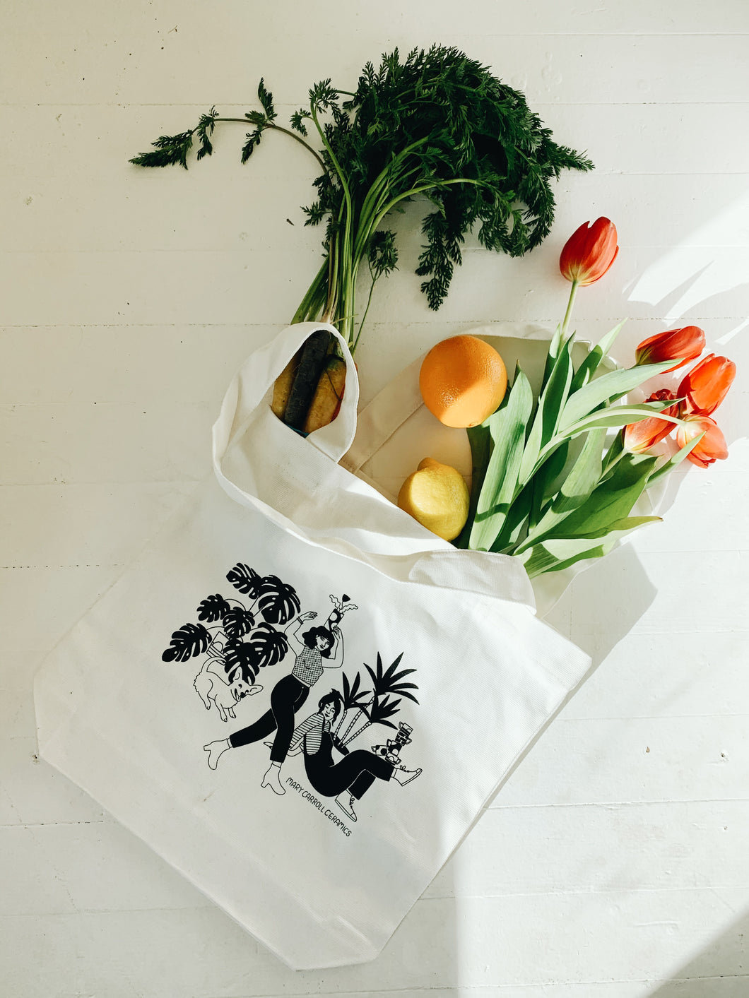Mary Carroll X Beetle Ink tote bags